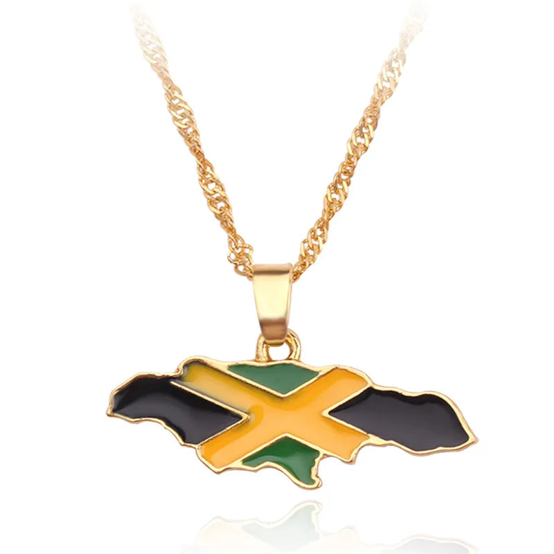 Country Flag Map Pendant Necklace for Men & Women – Stylish