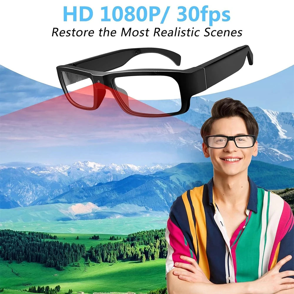 1080P HD Camera Glasses for Outdoor Sports & Travel