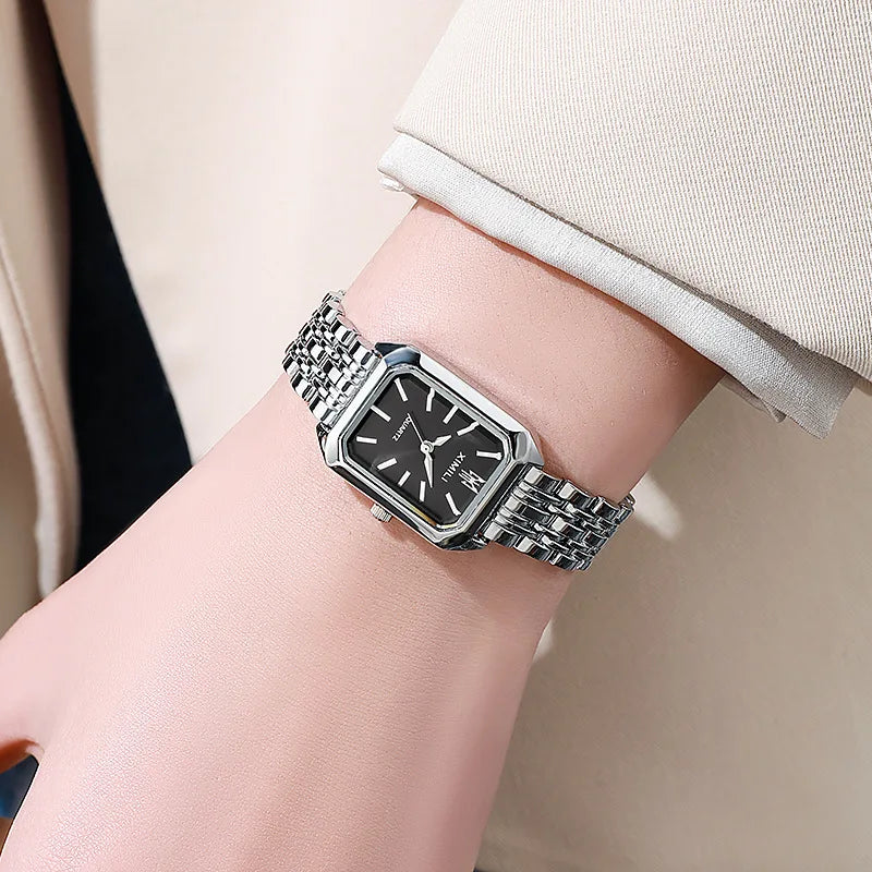 Luxury Women's Quartz Watch – Rectangle Steel Band Gift