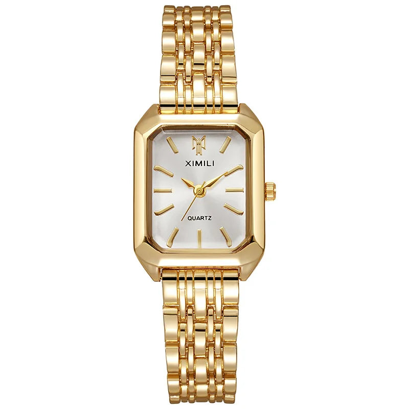 Luxury Women's Quartz Watch – Rectangle Steel Band Gift