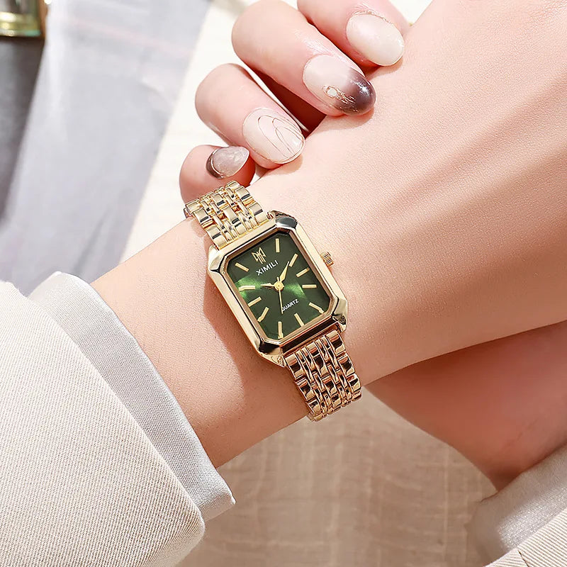 Luxury Women's Quartz Watch – Rectangle Steel Band Gift