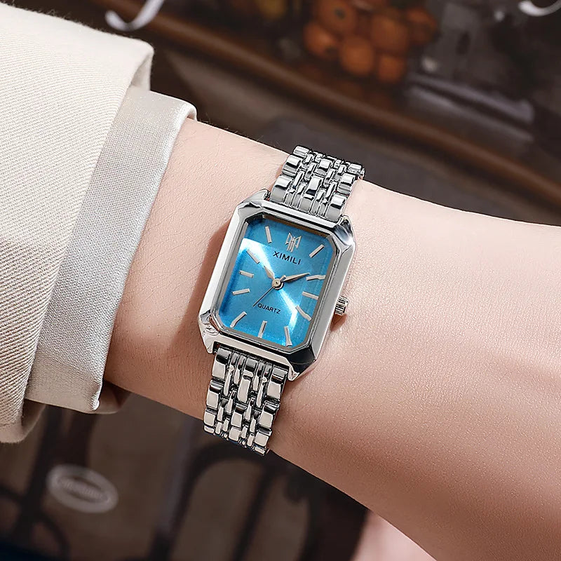 Luxury Women's Quartz Watch – Rectangle Steel Band Gift