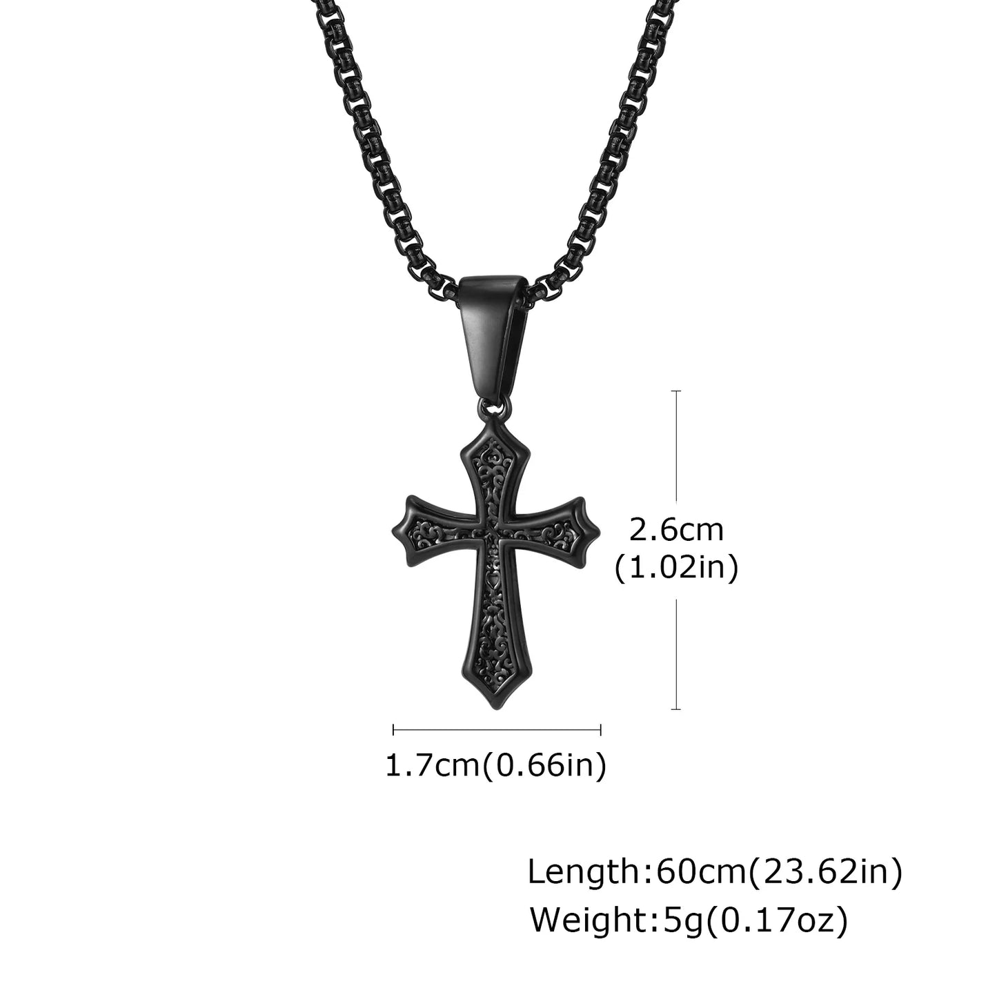 Men’s Cross Pendant Necklace – Stainless Steel