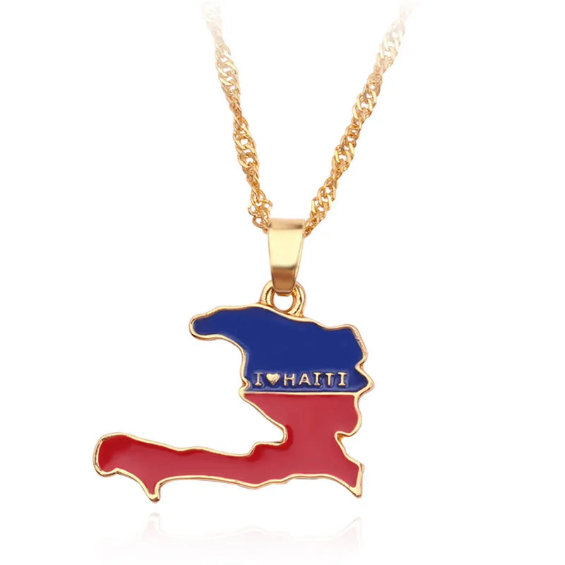 Country Flag Map Pendant Necklace for Men & Women – Stylish