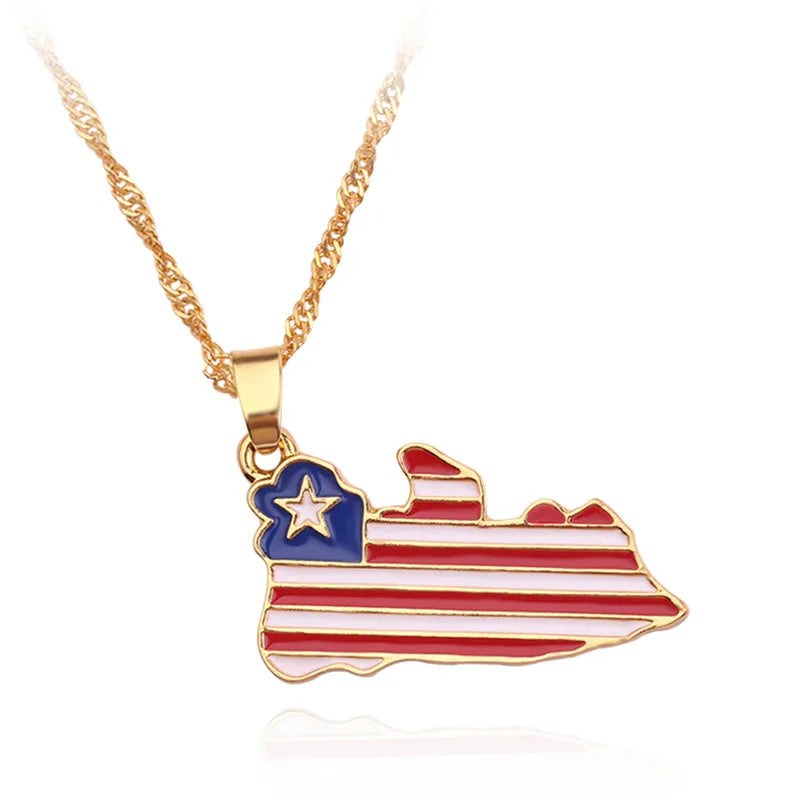 Country Flag Map Pendant Necklace for Men & Women – Stylish