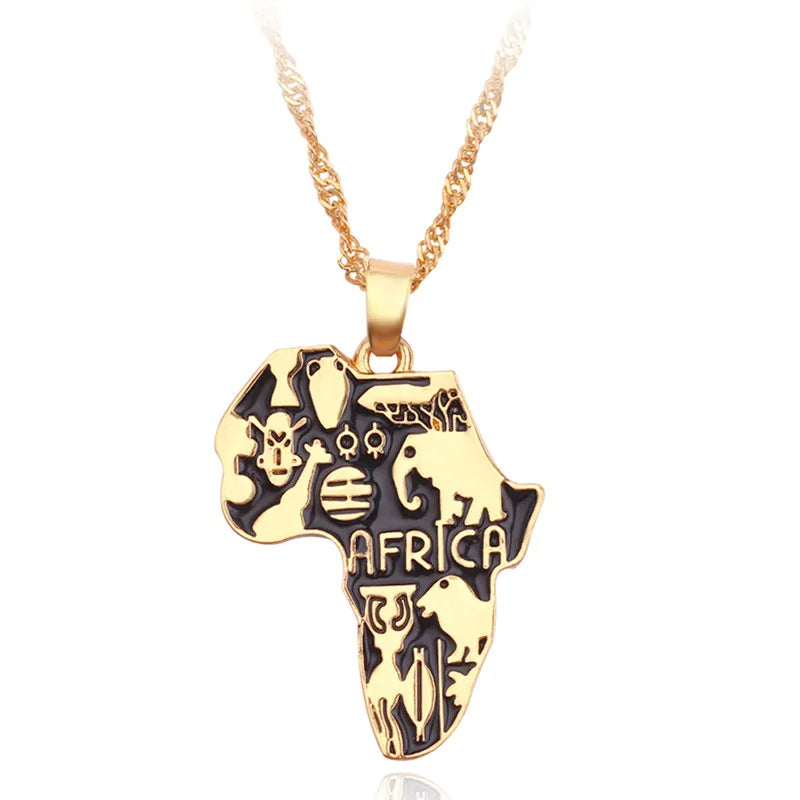 Country Flag Map Pendant Necklace for Men & Women – Stylish