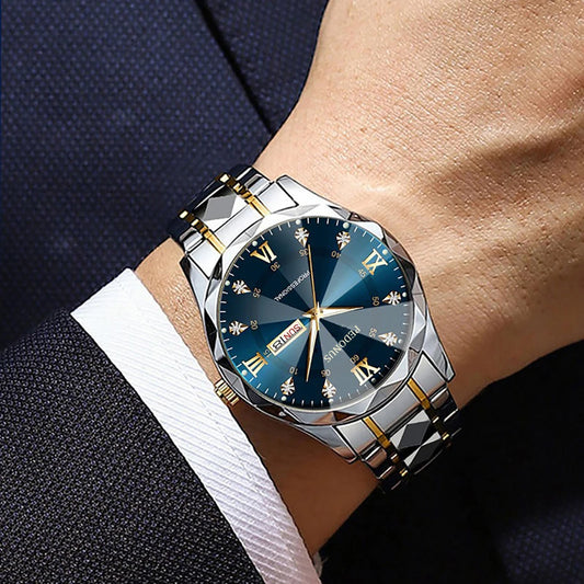 Men's Luxury Waterproof Quartz Watch with Date Calendar