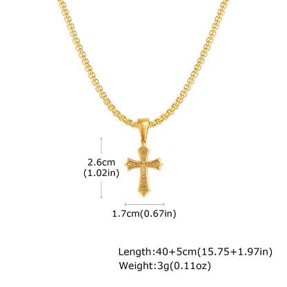 Men’s Cross Pendant Necklace – Stainless Steel