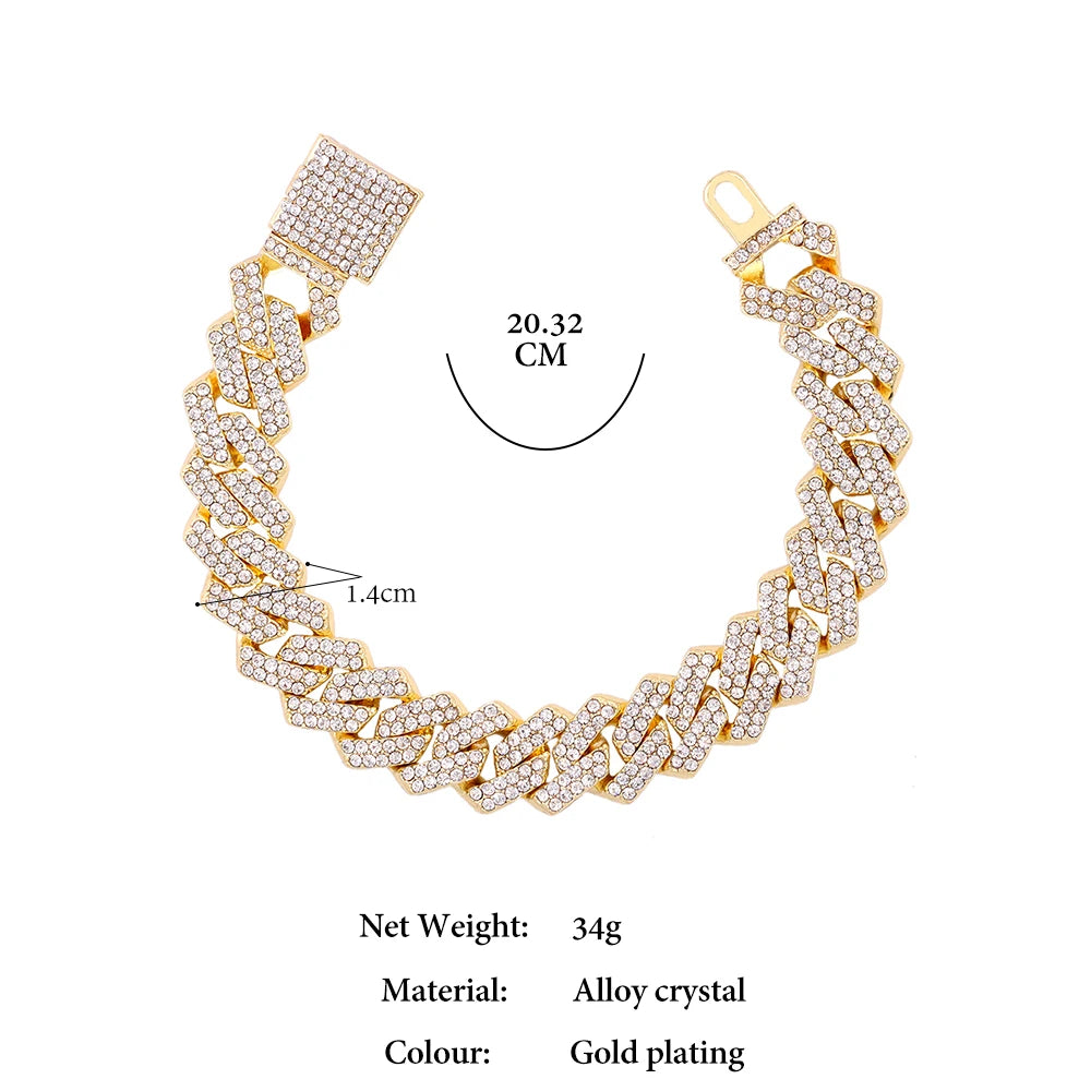 14MM Iced Cuban Link Bracelet – Hip Hop Jewelry