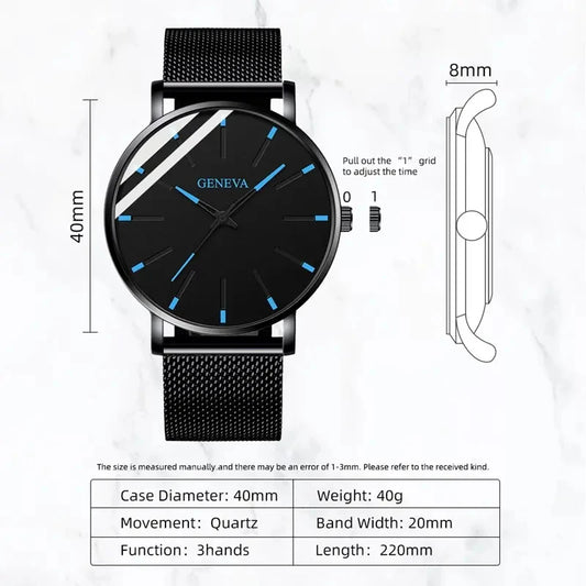 2pcs Quartz Watch & Bracelet Set for Him & Her Gift